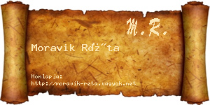 Moravik Réta névjegykártya